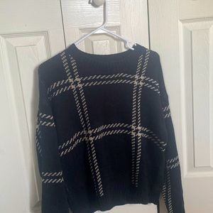 Plaid Pattern Drop Shoulder Sweater